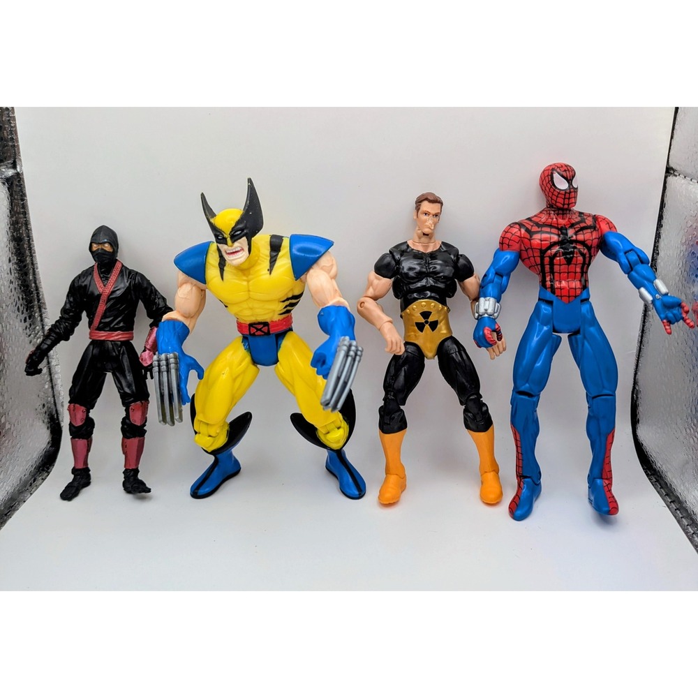 Marvel Spider-Man Wolverine Shadow Strike Ninja Black Hyperion Action Figure Lot